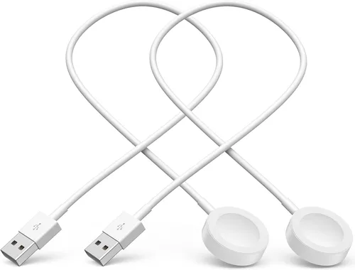 Miniatura 14 de Paquete de 2 cargadores cortos para Apple Watch, cargador USB magnético inalámbrico rápido para iWatch, compatible con iWatch Ultra/Series Negro