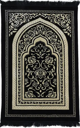Miniatura 7 de Modefa Alfombra de oración de terciopelo islámico turco, gruesa, ancha, suave, para hombres y mujeres, tapete de oración grande, regalo de Eid