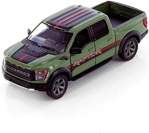 Miniatura 8 de KiNSMART SetOf4 2022 Ford F-150 Raptor - Camión de juguete a escala 1:46 de 5 pulgadas, modelo fundido a presión, negro, blanco, rojo, azul