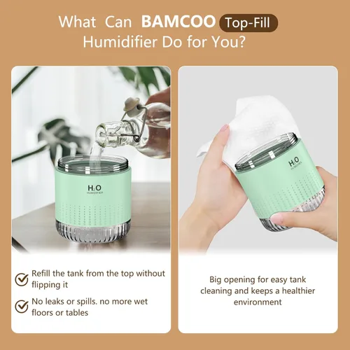 Miniatura 3 de Humidificadores pequeños para dormitorio de 11.8 fl oz, mini humidificador portátil para plantas de viaje, humidificador para plantas de dormitorio