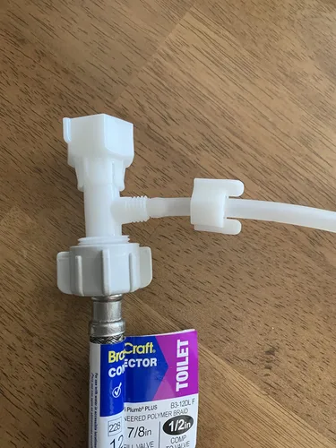 LeonKing Bidet US Plastic T Adapter 7/8"(15/16"), 1/4" pulgadas accesorio de manguera lado conector de 3 vías con arandela de goma