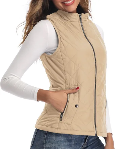 Miniatura 3 de Xeoxarel Chaleco acolchado para mujer con 4 bolsillos, chaleco acolchado (disponible en bolsillos interiores)