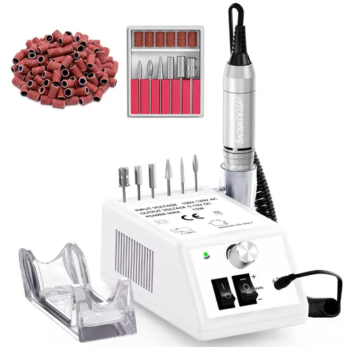 Miniatura 14 de JIASHENG Taladro de uñas profesional, 20000 rpm, máquina de taladro eléctrico de uñas, lima de uñas electrónica, para uñas acrílicas, uñas de gel