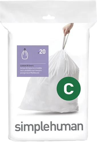 Miniatura 13 de simplehuman Forro para bote de basura de ajuste personalizado, 45 litros/12 galones, 20 unidades (paquete de 2)