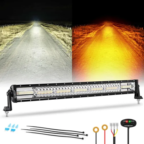 Miniatura 13 de Auxbeam Cubo luz LED ámbar de 3 pulgadas, 72 W todoterreno, 6 modos dos colores, estroboscópica antiniebla de conducción penetración e inundación