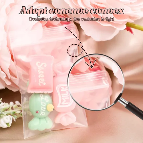 Miniatura 4 de 400 bolsas de plástico pequeñas de 7 milésimas de pulgada de grosor, con sello de plástico, para joyas, monedas, caramelos, bolsas de polietileno