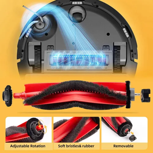 Miniatura 3 de Paquete de 23 accesorios para robot de vacío Roborock Q7 M5 / Q7 M5+ / Q7 L5 / Q7 L5+, piezas de repuesto, 1 cepillo principal, 4 almohadillas