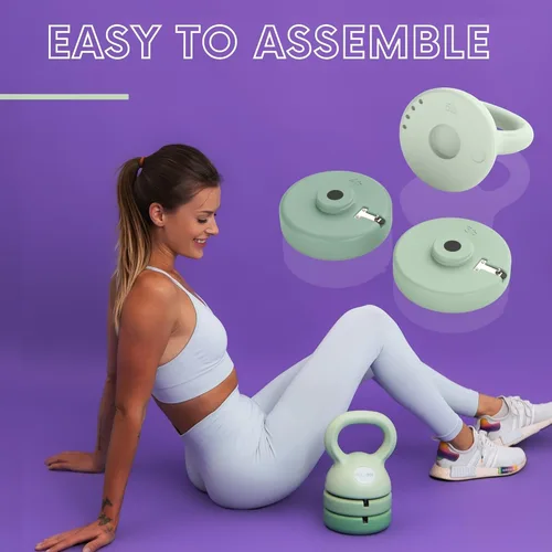 Miniatura 5 de Polyfit Adjustable Kettlebell 5 lb - 12 lb Kettlebells Weights Set for Home Gym Kettle Bell Sets for Women at Home Verde