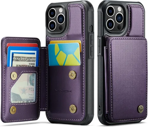 Miniatura 76 de Vinich Funda tipo cartera para iPhone 11 con tarjetero, bloqueo RFID, ranuras de crédito, función atril, a prueba de golpes, para iPhone 11 de 6.1