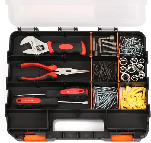 Miniatura 5 de EMENTOL Organizador de herramientas de doble cara con polímero resistente a los impactos y separadores de plástico extraíbles personalizables