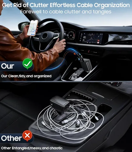 Miniatura 6 de Cargador retráctil para automóvil, cargador rápido 4 en 1, accesorios USB C para auto, camión, regalos esenciales de viaje para mujeres y hombres