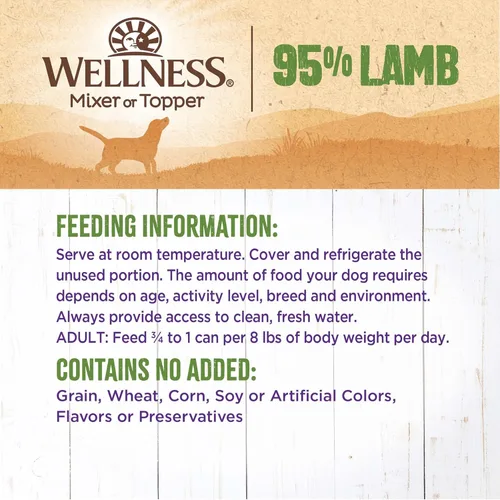 Miniatura 6 de Alimento húmedo Wellness enlatado para perros, sin granos, 95% natural, lata de 13.2 onzas (paquete de 12), Púrpura