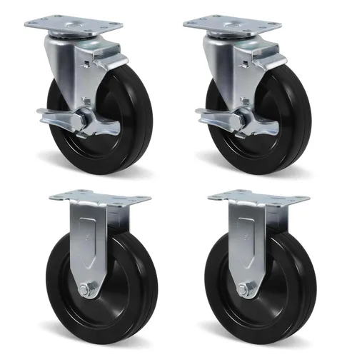 Miniatura 22 de Juego de 4 ruedas giratorias de 3 pulgadas, ruedas giratorias resistentes, ruedas de goma dura para muebles de camión de plataforma, carrito móvil