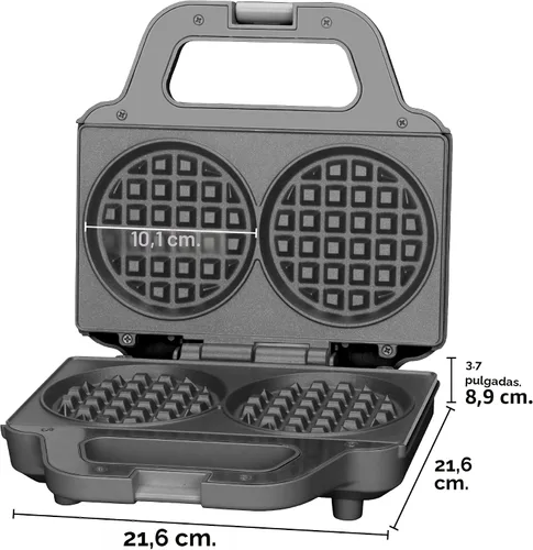 Miniatura 7 de SugarWhisk Miniwaflera Doble de 4 Pulgadas, Máquina para Hacer Waffles, Waflera Eléctrica, Plancha Pequeña para Waffles, Waffles Keto, Croquetas