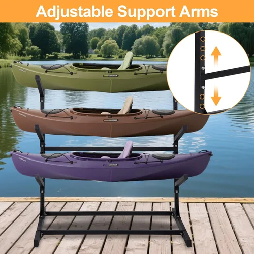 Miniatura 5 de Kayak Storage Rack, Adjustable Kayak SUP Stand, Weatherproof and Heavy Duty Surfboard Storage Rack, Hold up Kayaks, SUPs, Paddleboards, Canoes