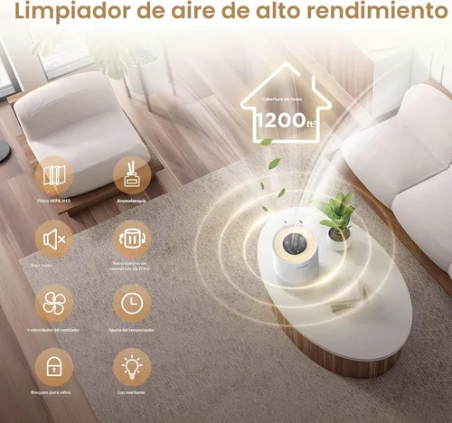Miniatura 6 de Purificadores de aire para el hogar habitaciones grandes de hasta 1200 pies cuadrados, MOOKA H13 True HEPA Purificador de aire para dormitorio