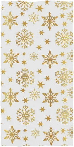 Miniatura 12 de Pfrewn Toallas de mano doradas a rayas negras de 16 x 30 pulgadas, toalla de baño rústica de Navidad, invierno, ultra suave, altamente absorbente