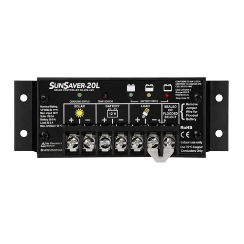 Miniatura 7 de Morningstar SunSaver 10A PWM Controlador de carga solar (SS-10-12V) - Regulador de panel solar para baterías de 12V, carga de batería de cuatro