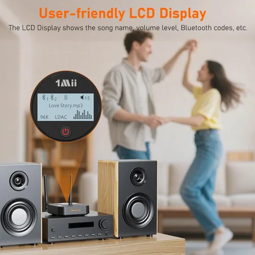 Miniatura 7 de 1Mii B06Pro+ Hi-Fi Bluetooth 5.3 Receptor de audio, LDAC Adaptador de audio inalámbrico de alta resolución para estéreo casero w/aptX HD baja