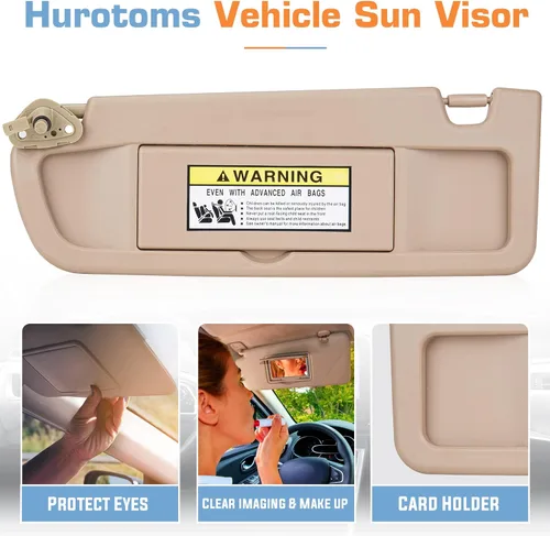 Miniatura 7 de Visera solar izquierda y derecha para Honda Civic 2006 2007 2008 2009 2010 2011 EX LX Sedan SI Coupé, parasol beige para el lado del conductor