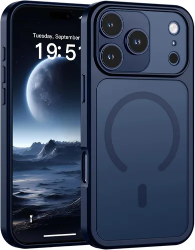 Miniatura 31 de SUPFINE Funda magnética para iPhone 11 Pro Max (compatible con MagSafe) (protección contra caídas de grado militar), delgada, translúcida mate, a