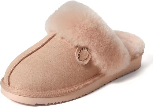 Miniatura 79 de Dearfoams Fireside Sydney Pantuflas anchas de piel de oveja para mujer, para interiores y exteriores