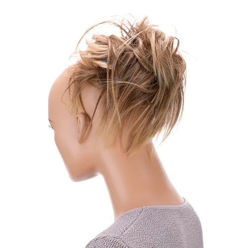 Miniatura 21 de CAISHA Prettyshop - Banda elástica XXL tipo postizo de cabello voluminoso ondulado, ideal para peinados recogidos de novias o rodetes desaliñados