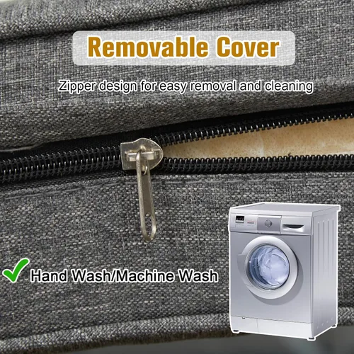 Miniatura 3 de 7 fundas de repuesto para sofá de mimbre para patio al aire libre, lavables, fundas de repuesto para asiento y respaldo, gris oscuro
