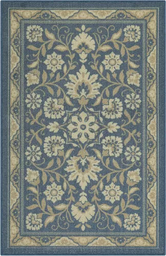 Maples Rugs Florence - Alfombra antideslizante y lavable de 2 pies 6 pulgadas x 3 pies 10 pulgadas para pasillo de cocina [fabricada en Estados Azul