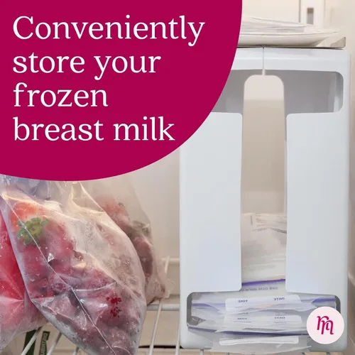 Miniatura 2 de Nurse & Nourish Torre de almacenamiento de leche materna y contenedor organizador para congelador, estante que ahorra espacio para bolsas