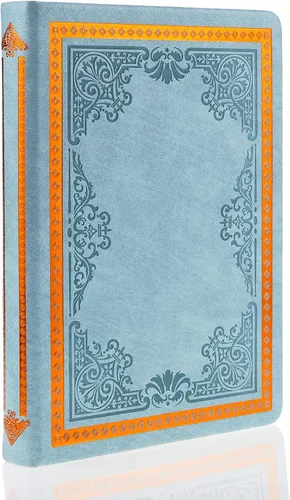 Miniatura 8 de Mazeran Diario vintage, tapa dura de piel sintética, cuaderno de escritura retro en relieve, agenda personal con forro universitario, 5.5 x 7.7