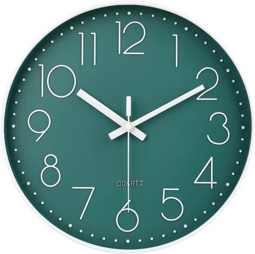 Miniatura 16 de jomparis Reloj de Pared Morado de 12 Pulgadas Reloj de Pared de Cuarzo Silencioso para Dormitorio, Hogar, Sala de Estar