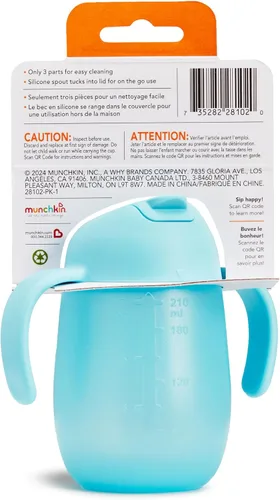 Miniatura 9 de Munchkin Simple Clean Trainer Vaso Entrenador Sippy Cup con Asas, 6+ Meses, 7 Onzas, Azul/Verde