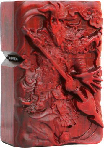 Miniatura 28 de Caja de carcasa de madera natural tallada en palisandro Huanghuali para módulo Zippo (Zodíaco Caballo)