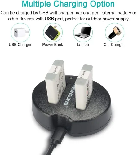 Miniatura 2 de Cargador USB dual NB 13L Newmowa para Canon NB-13L y PowerShot G5X, G7X, G7 X Mark II, G9X, G9 X Mark II, G1 X Mark III, SX620 HS, SX720 HS, SX730 HS