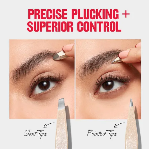 Miniatura 4 de Juego de mini pinzas Revlon Designer Series, kit de herramientas para depilación con puntas oblicuas y en punta, fabricadas en acero inoxidable