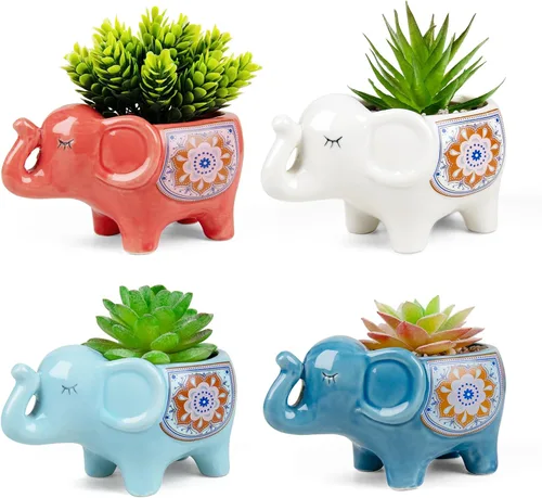 Miniatura 14 de Lindos maceteros para suculentas con bandeja de drenaje de bambú - Maceteros para suculentas de 3" con orificio de drenaje, maceteros pequeños