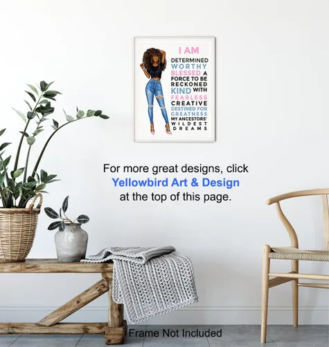Miniatura 6 de Arte de pared negro motivacional para mujeres latinas hispanas étnicas afroamericanas, citas inspiradoras positivas, póster de decoración del hogar