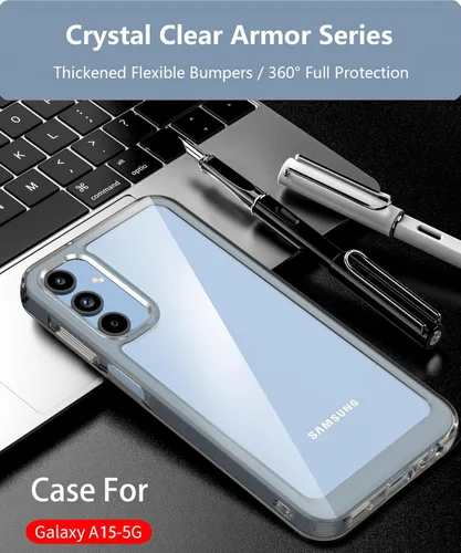 Miniatura 7 de Funda para teléfono Samsung Galaxy-A15-5G: Cubierta de teléfono a prueba de golpes de grado militar con protector de pantalla de vidrio templado