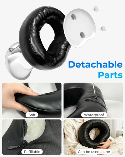 Miniatura 5 de Soporte de almohada para tableta con forro de almacenamiento, cuero sintético, soporte estable para dispositivos de 6.1 a 15.6 pulgadas, impermeable