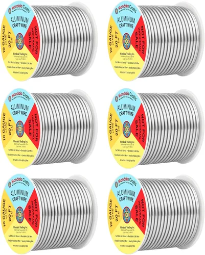 Miniatura 127 de Mandala Crafts - Alambre de aluminio anodizado de 8 calibre para hacer joyas - 9.75 m de alambre flexible negro colorido - Flexible para bonsái