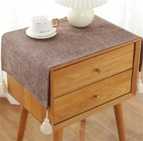 Miniatura 9 de Mantel de tela para mesita de noche, antideslizante, a prueba de polvo, gabinete de TV, refrigerador, lavadora, toalla cuadrada universal pequeña