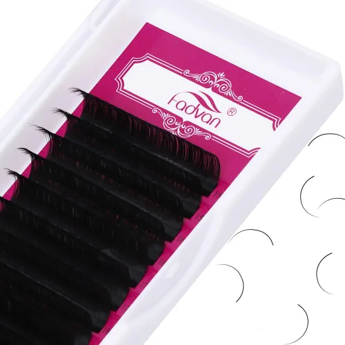 FADVAN - Extensión de pestañas de 0.002 in, rizo D, 0.51-0.78 pulgadas, mezcla clásica, color negro mate, pestañas individuales de uso profesional