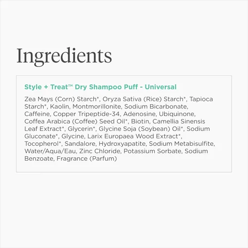 Miniatura 11 de Briogeo Style + Treat Dry Shampoo Puff Non-Aerosol & Talc-Free Root Refresh & Oil Absorption Volumizing Powder Vegan & Cruelty-Free 0.5 oz