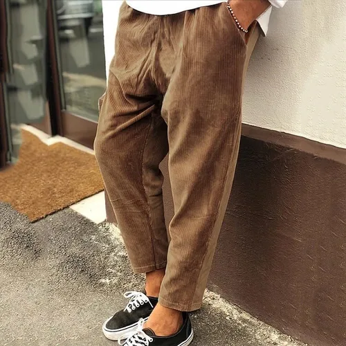 Miniatura 2 de Pantalones de vestir de Navidad para hombre, diseño de árbol de Navidad, copo de nieve, Papá Noel, parte delantera plana, pantalones de negocios
