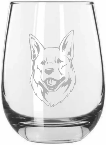 Miniatura 379 de Sakhalin Husky Dog - Copa de vino grabada personalizada de 15.25 onzas sin tallo