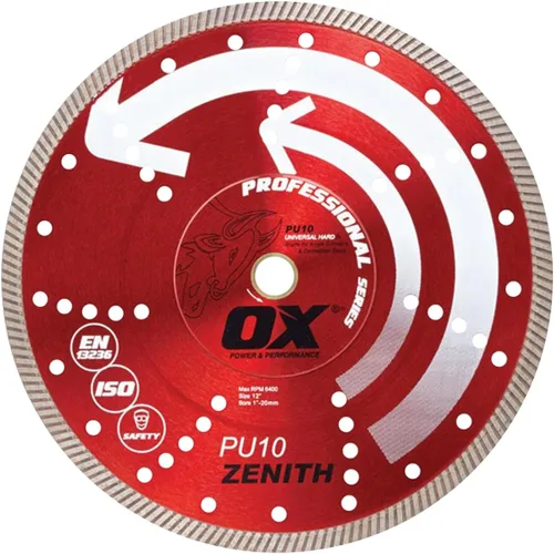 Miniatura 10 de OX Tools OX-PU10-12 - Hoja universal de diamante de corte seco/húmedo de 12 pulgadas para sierra de hormigón, cortes de hormigón, granito, metal