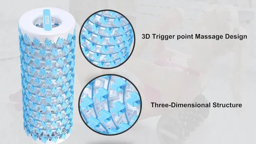 Miniatura 4 de Rodillo de espuma plegable para ejercicio y recuperación (13 pulgadas), fácil de transportar a 5.5 pulgadas (azul)