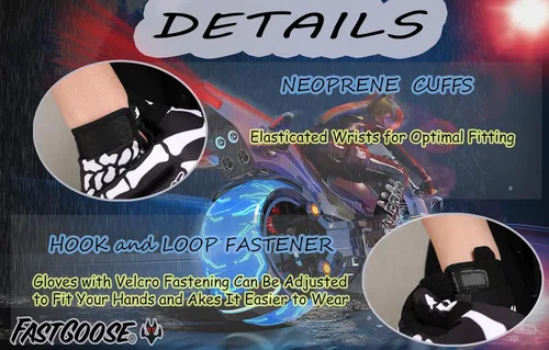 Miniatura 3 de Guantes de motocicleta con diseño esqueleto para hombres y mujeres, guante transpirable para ciclismo, guante todoterreno para ATV MTB Motocross