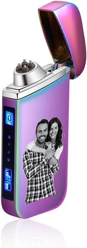 Miniatura 10 de Fortheday Encendedor eléctrico personalizado para hombres, encendedor grabado personalizado con encendedores recargables por USB para el día